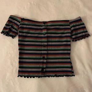 women’s colorful striped crop top!